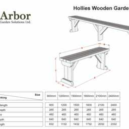 Wooden Garden Fence Bench, Hollies Rounded Seating - thumbnail 2