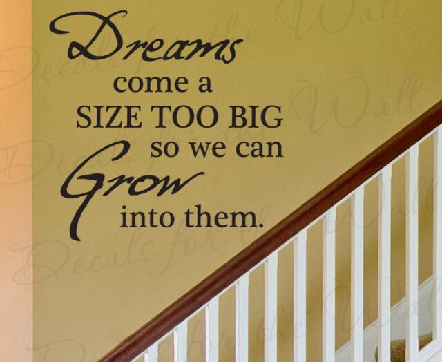 Dream Come Size Too Big So We Can Grow Into Them Inspirational Motivational Kid Quote Decal Wall Lettering Sticker Vinyl Decor Art In48 - image 1