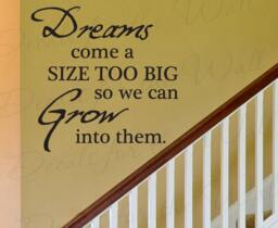 Dream Come Size Too Big So We Can Grow Into Them Inspirational Motivational Kid Quote Decal Wall Lettering Sticker Vinyl Decor Art In48 - thumbnail 1
