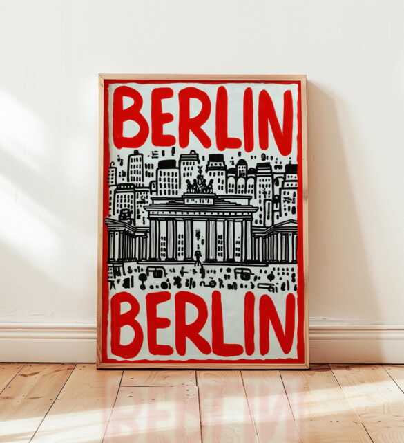 Berlin Pop Art Poster, Brandenburg Gate Print - image 1