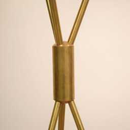 Mid Century Modern Brass Floor Lamp Adjustable Shade Standing Light - thumbnail 3