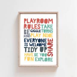 Green Playroom Rules Print, Boys Prints, Boys Nursery Prints, Bedroom Decor, Kids Wall Art - thumbnail 2