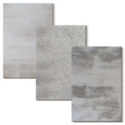 Canvas Set Of 3 - Modern Texture Structures in A Minimalist Style, Beige Photo Print, Natural Textures Wall Decor - thumbnail 2