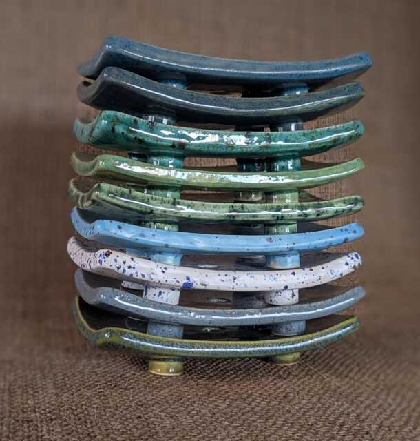 Rectangular Ceramic Soap Dish ~ Coastal Colours - image 1