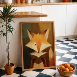Bookish Wall Art - Fox Reading Book Print Lover Poster Funny Gift - thumbnail 2