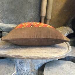 Vintage Handmade Tribal Man Embroidered Woolen Cotton Pillow Cover in The North Of Vietnam - thumbnail 2