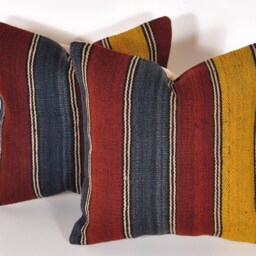 Set Of 2 Handwoven Wool Kilim Pillow Covers - thumbnail 2