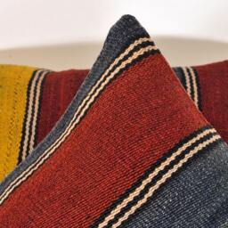 Set Of 2 Handwoven Wool Kilim Pillow Covers - thumbnail 4