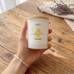 Personalised Easter Chick Soy Candle, Spring Floral Gift, Hand-Poured Natural Wax - thumbnail 1