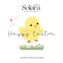 Personalised Easter Chick Soy Candle, Spring Floral Gift, Hand-Poured Natural Wax - thumbnail 2