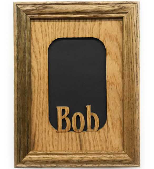 Personalized Oak Photo Frame - Laser Engraved Name, School Gift 5x7 Holds 3x5 - image 1