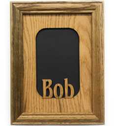 Personalized Oak Photo Frame - Laser Engraved Name, School Gift 5x7 Holds 3x5 - thumbnail 1