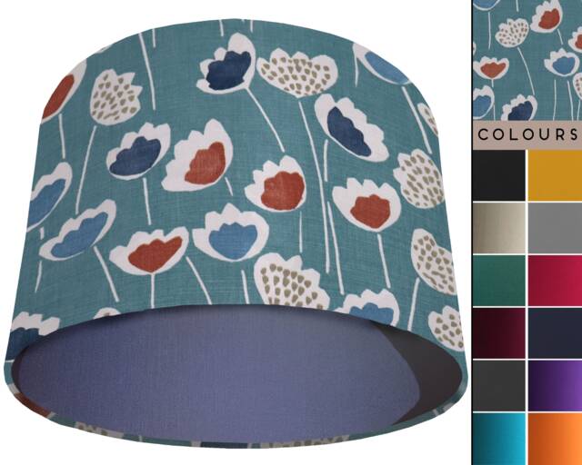 UK Handmade Scandinavian Lampshade, Modern Scandi Home Interior Lighting, Ceiling Light Shade, Table Lamp Botanical Floral Lampshade - image 1