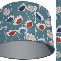 UK Handmade Scandinavian Lampshade, Modern Scandi Home Interior Lighting, Ceiling Light Shade, Table Lamp Botanical Floral Lampshade - thumbnail 3