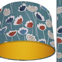 UK Handmade Scandinavian Lampshade, Modern Scandi Home Interior Lighting, Ceiling Light Shade, Table Lamp Botanical Floral Lampshade - thumbnail 2