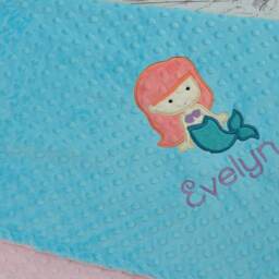 Baby Blanket Personalized Mermaid-Mermaid Minky Blanket-Girl Mermaid Blanket-Personalized Girl-Mermaid - thumbnail 3