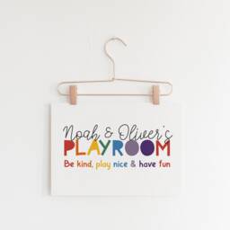 Personalised Playroom Print, Decor, Rainbow Prints, Wall Art, Nursery Colourful, Toddler Room - thumbnail 2