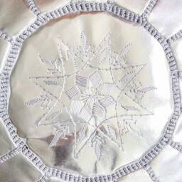 Pouf Marocain M??tallique Rembourr?? - Pouf Argent?? Fait ?? La Main D??co Tabourets Ottomans De Luxe - Argent - thumbnail 3