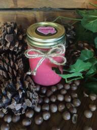 Cranberry Chutney, Hand Poured, Made, All Natural, 100% Soy, 16 Oz. Soy Candle, in Mason Canning Jar With Rustic Metal Lid - thumbnail 1