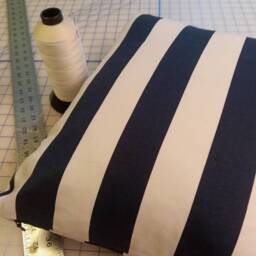 Navy & White Stripe Outdoor Pillow Cover - thumbnail 2