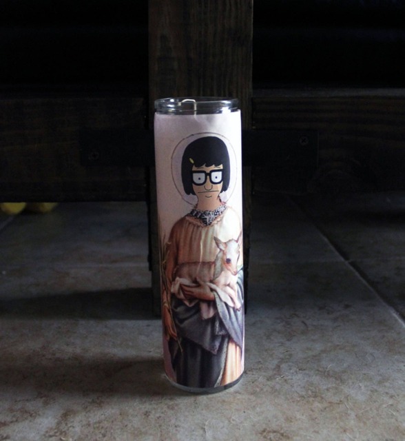 Girl With Glasses Funny Prayer Candle, Popular Prayer Religious Candle - image 1