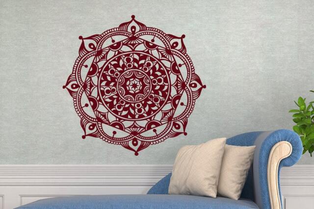 Mandala Wall Decal Bedroom - Bohemian Decor For Home Mehndi Sticker Living Room Yoga Studio Boho Accent S17 - image 1