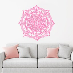 Mandala Wall Decal Bedroom - Bohemian Decor For Home Mehndi Sticker Living Room Yoga Studio Boho Accent S17 - thumbnail 3