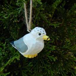 Seagull Wooden Figurine - Hand-Carved Rustic Coastal Bird Decor - thumbnail 4