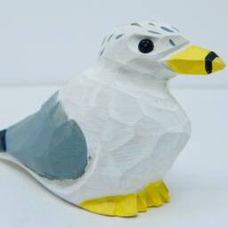 Seagull Wooden Figurine - Hand-Carved Rustic Coastal Bird Decor - thumbnail 3