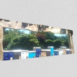 Extra Large Driftwood Mirror With Hand-Painted Houses, Handmade in Wales - thumbnail 3