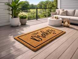 Custom Surname Entrance Mat - The Drakes Heart Script Personalized Gift - thumbnail 1