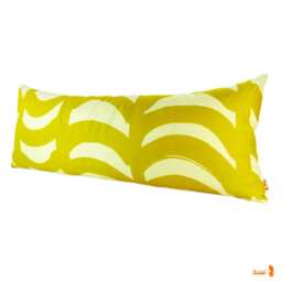 Modern Mustard Yellow Brush Strokes Pattern Cotton Linen Lumbar Pillow - thumbnail 3