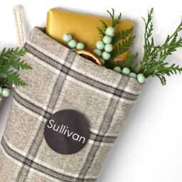 Handmade Plaid Christmas Stocking With Custom Name Tag - thumbnail 2