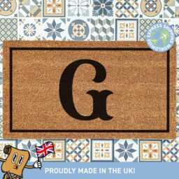 Custom Initial Doormat, Monogram Letter Personalized Door Mat, Housewarming Gift, Home Decor Gifts For Her, Him - thumbnail 1