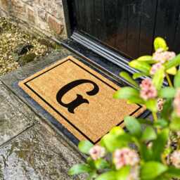 Custom Initial Doormat, Monogram Letter Personalized Door Mat, Housewarming Gift, Home Decor Gifts For Her, Him - thumbnail 2