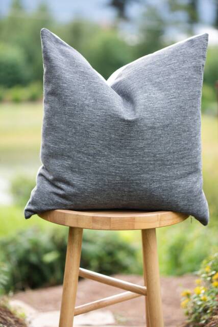Leif -- Heathered Gray Indoor/Outdoor Pillow Cover Outdoor Sunbrella Lumbar - image 1