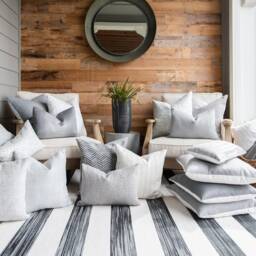 Leif -- Heathered Gray Indoor/Outdoor Pillow Cover Outdoor Sunbrella Lumbar - thumbnail 3