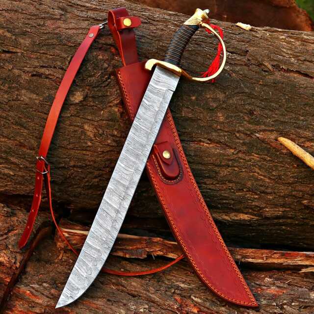 Medieval Handmade Fantasy Sword For Wall Decoration, Custom Made Replica in Damascus Steel, Unique Decorative Hanging - image 1