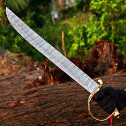 Medieval Handmade Fantasy Sword For Wall Decoration, Custom Made Replica in Damascus Steel, Unique Decorative Hanging - thumbnail 3