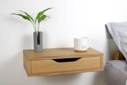 Floating Oak Bedside Table With Drawer