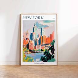 New York City Travel Poster Vintage Style Wall Art - thumbnail 3