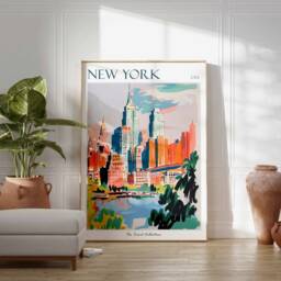 New York City Travel Poster Vintage Style Wall Art - thumbnail 2