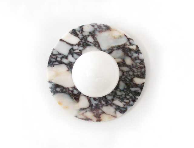 Large Minimalist Calacatta Viola Marble Flush Mount Light Fixture Wall Sconce Round Lamp Vanity - image 1