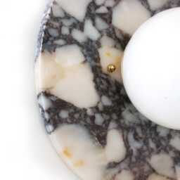 Large Minimalist Calacatta Viola Marble Flush Mount Light Fixture Wall Sconce Round Lamp Vanity - thumbnail 4