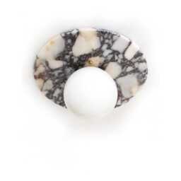 Large Minimalist Calacatta Viola Marble Flush Mount Light Fixture Wall Sconce Round Lamp Vanity - thumbnail 3