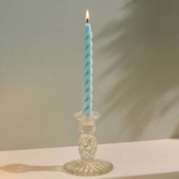 Twist Taper Candles Beeswax Soy Blend, Pastel Colors, Unscented Home Decor - thumbnail 3