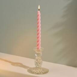 Twist Taper Candles Beeswax Soy Blend, Pastel Colors, Unscented Home Decor - thumbnail 2