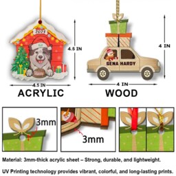 Custom Name Red Cardinal Chair Memorial Ornament, Xmas Tree Car Hanging Decor, Flat 2D Ornament Acrylic Wooden Remembrance Gift 2026 - thumbnail 2