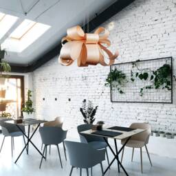 Scandinavian Wooden Veneer Chandelier - Modern Opa Statement Pendant, Minimalist Large Ceiling Fixture - thumbnail 1