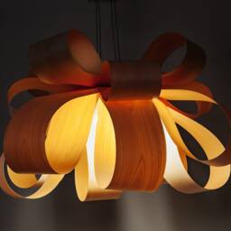 Scandinavian Wooden Veneer Chandelier - Modern Opa Statement Pendant, Minimalist Large Ceiling Fixture - thumbnail 3